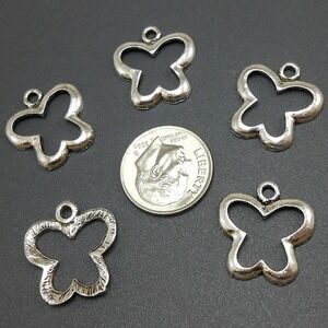 12pcs Butterfly Charms Silver‎ Tone Metal insect